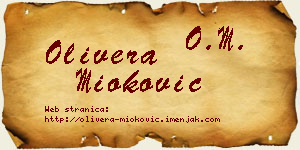 Olivera Mioković vizit kartica
